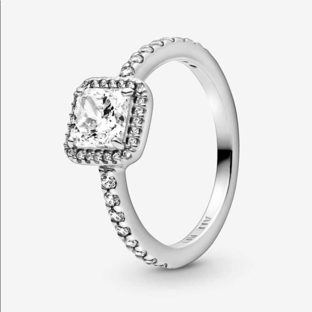 Pandora Sparkle Square Halo Ring